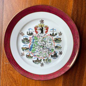 Vintage Berlin Germany Map Souvenir Plate (Schedel Bavaria)